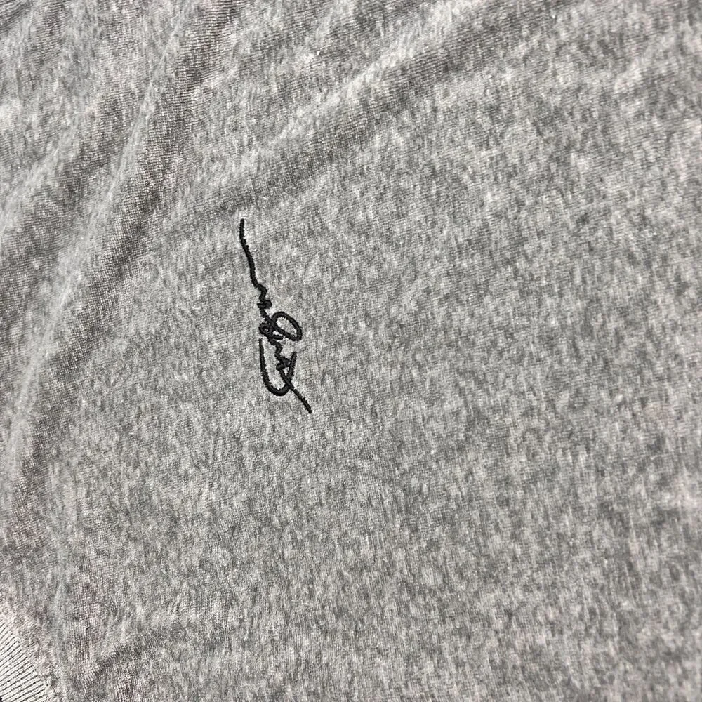 Vintage FUBU Velour Long Sleeve Shirt Men L Gray Black Piping Script Logo 90s - Picture 4 of 7
